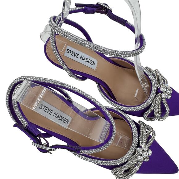 Steve Madden Heels Viable Pump‎ High Heels Women's Size 6.5 Jeweled Rhinestone - Picture 6 of 11